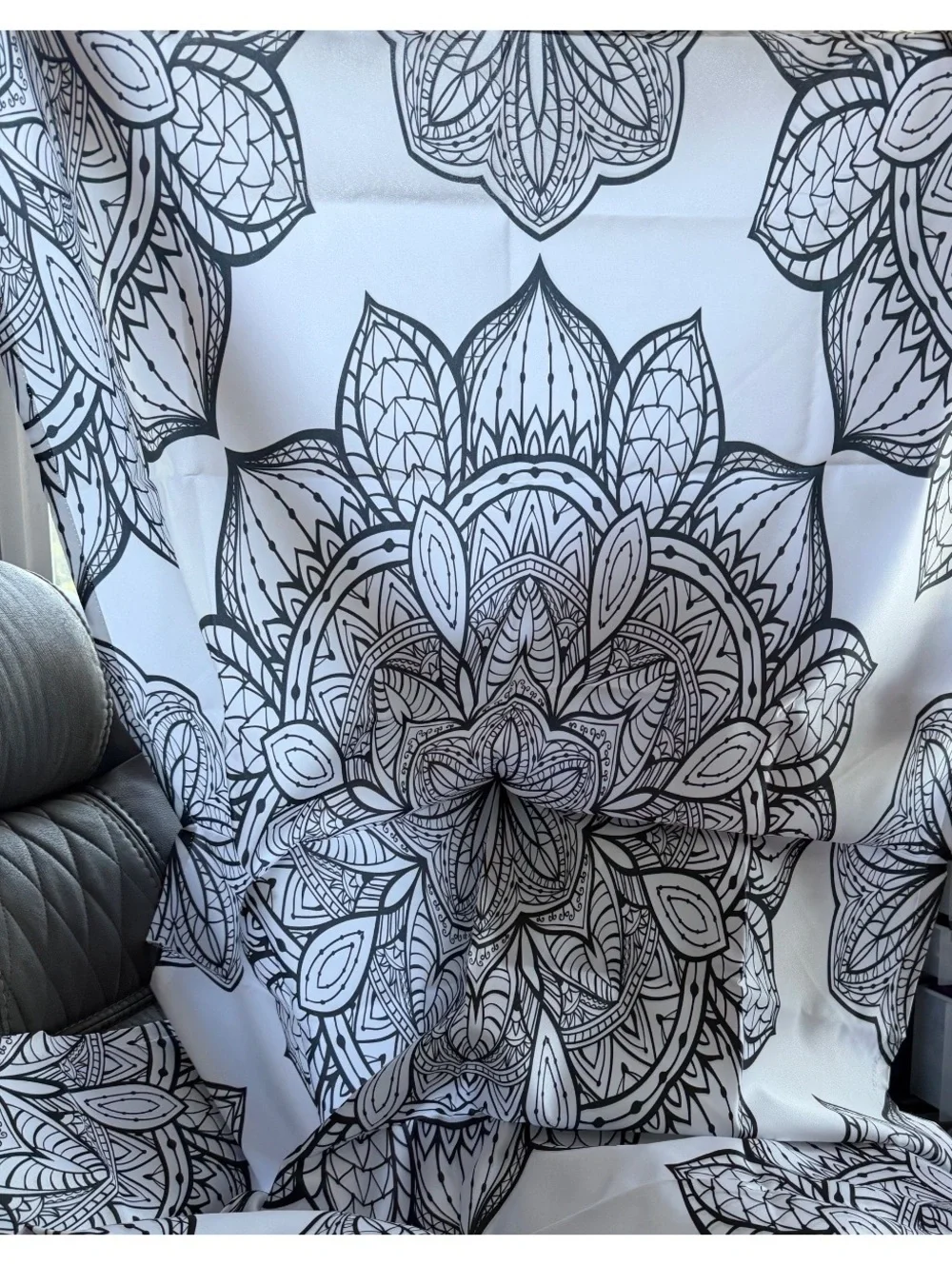 Black and White Mandala tapestry